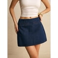 thumbnail image 4 of Womens Dark Wash Denim Skort With Built-In Shorts, Casual Style, 4 of 7
