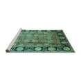 thumbnail image 2 of Ahgly Company Machine Washable Indoor Square Oriental Turquoise Blue Traditional Area Rugs, 3' Square, 2 of 4