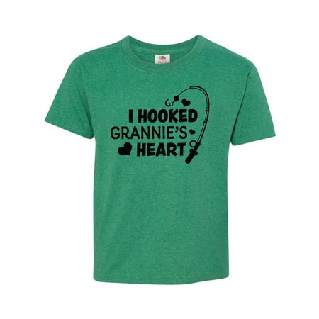 

Inktastic I Hooked Grannie s Heart with Fishing Rod Youth T-Shirt