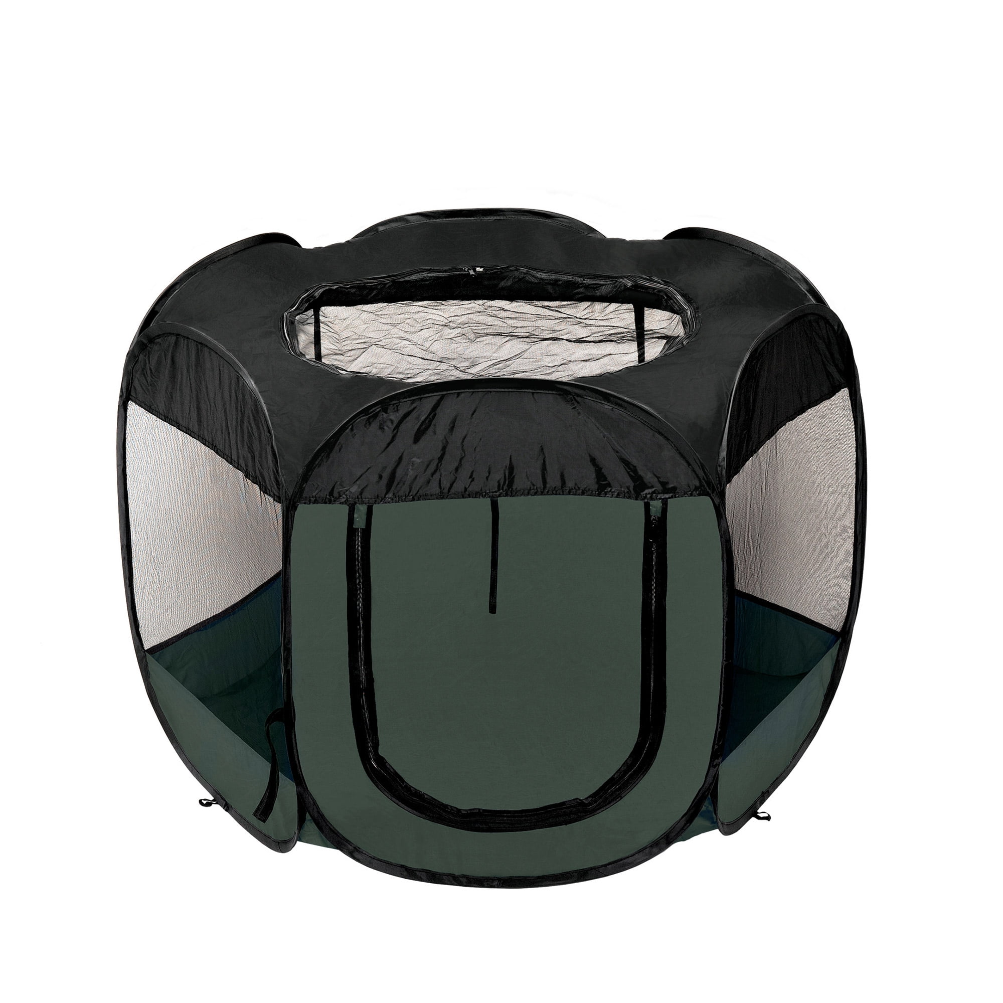 FurHaven Pet Products Mesh Open-Air Pet Playpen - Hunter Green, Medium