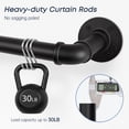 thumbnail image 2 of KoshiMe 1 Inch Black Wrap-Around Curtain Rod, 66"-120" Heavy Duty Industrial Curtain Rods for Windows, Mount Wall or Ceiling,Easy Install, 2 of 7