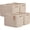 Brown, variant on Natubeau 4 Pack Woven Storage Basket for Shelves, 13"x9"x8" Cotton Rope Woven Baskets for Organizing, Square Storage Bins with Handle, Brown & White