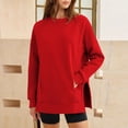 thumbnail image 4 of Enjoytime Womens Sweatshirt Crew Neck Side Split Pullover Tops Fall Winter Casual Plus Size Long Sleeve Sweatshirts, 4 of 8