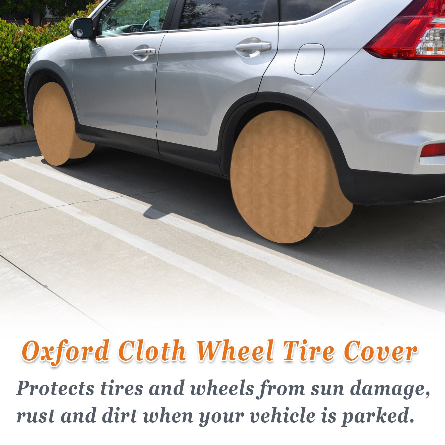 Sunny Wheel Tire Covers Taupe, Waterproof, UV Protection, Dust, Various Sizes, (24''-35''), 4-Pack