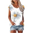thumbnail image 1 of Mode Femmes Mode T-shirt à Manches Courtes Col Rond Imprimé Blouse Hauts Amples Vêtements - jusqu'à 50% de Réduction, 1 of 6