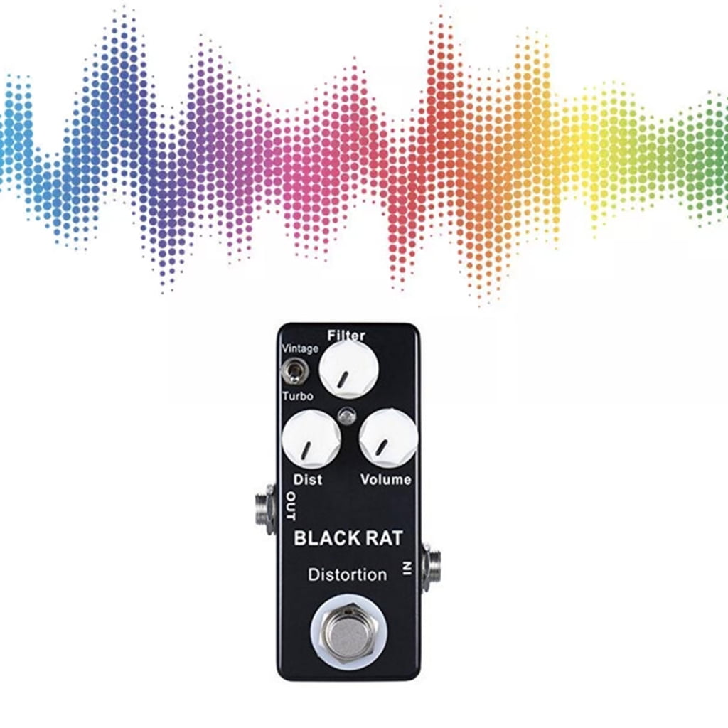NEXAVKPR Powerful Black RAT Distortion Pedal for Electric Guitars Metal Alloy Material
