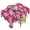 Magenta, Orchid, variant on Palm Trees Pineapples Table Cloth, Waterproof Tablecloth for Square Tables, Magenta Tropical Coastal Plants Washable Fabric Table Cover for Restaurant Kitchen Dining Tables 54"x54"