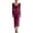 Red, variant on IWRICH Women's V Neck Wrap Velvet Long Sleeve Elegant Bodycon Ruched Party Maxi Dress Red XL