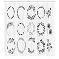 thumbnail image 3 of Nature Shower Curtain, Rustic Bohemian Themed Floral Branch Wreaths Classic Botanical Style, Fabric Bathroom Set with Hooks, 69W X 84L Inches Extra Long, Charcoal Grey and White, by Ambesonne, 3 of 3