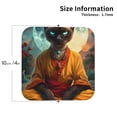 thumbnail image 2 of Yiaed Moonlit Hairless Cat Monk Print Leather Coasters for Drinks - Cup Coasters Coffee Table Kitchen Table Bar, Home & Office Gifts Handmade Drink Coasters-Square, 2 of 6