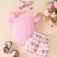 thumbnail image 4 of Paguaki Baby Girl Clothes Toddler Baby Girl Clothes 3 6 9 12 18 24 Months Summer Outfits Solid Short Sleeve Sweatshirt Tops +Romper Shorts Set, 4 of 7