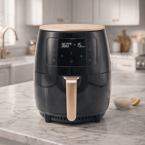 6 qt Air Fryers, Black - LED Digital Touch Screen, Multifunctional, Temperature/Time Adjustment, Non-Stick