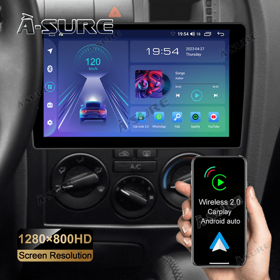 9" Android 14 Car Radio Stereo for Hyundai Elantra MK3 2001-2006, 2 32GB Wireless CarPlay Android Auto GPS Navi WiFi Bluetooth SWC DSP FM RDS