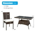 thumbnail image 2 of Gymax Ensemble de Salle à Manger de Patio en Rotin 5 Pcs Table et Chaises Ensemble de Meubles d'Extérieur avec Coussin, 2 of 10