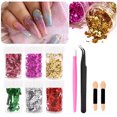 thumbnail image 1 of Juego de láminas para uñas con herramientas para uñas 6 botellas de copos TFixol lámina de uñas, 1 of 7