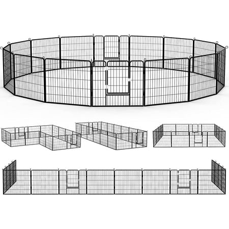 Puppy Playpen Black Portable Dog Playpen Exercise Pen for Indoor Outdoor Ideal for Small Dogs Rabbits Ducks Turtles and Guinea Pigs