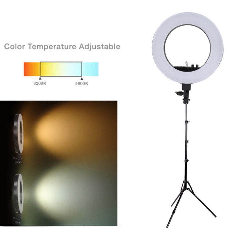 Lowestbest 18" Ring Light, Dimming Double Color Temperature LED Ring Light, Selfie Ring Light with Tripod Stand & Cell Phone Holder for Live Stream Makeup Lowestbest 18" Ring Light, Dimming Double Color Temperature LED Ring Light, Selfie Ring Light with Tripod Stand & Cell Phone Holder for Live Stream Makeup