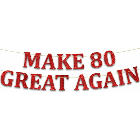 Funny 80th Birthday Party Red Banner - Happy 80th Birthday Party Decorations, Ideas, Gifts and Supplies