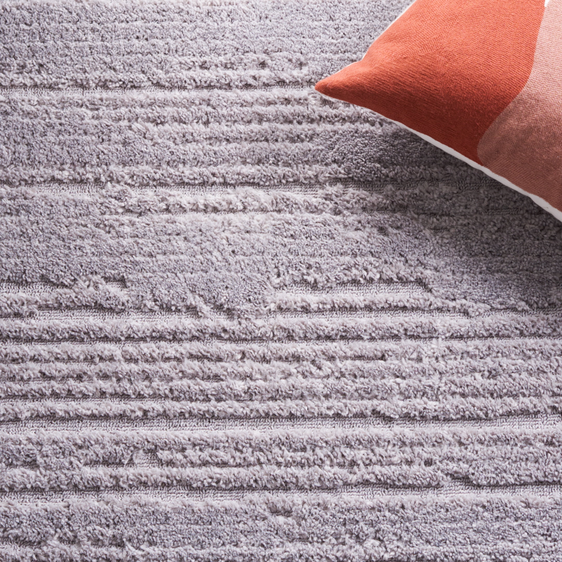 SAFAVIEH Marrakesh Handan Distressed Polyester Area Rug, Grey/Light Grey, 6'7" x 6'7" Square