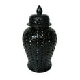 thumbnail image 1 of Sagebrook Home 17" CUT-OUT CLOVER TEMPLE JAR, BLACK, 1 of 1