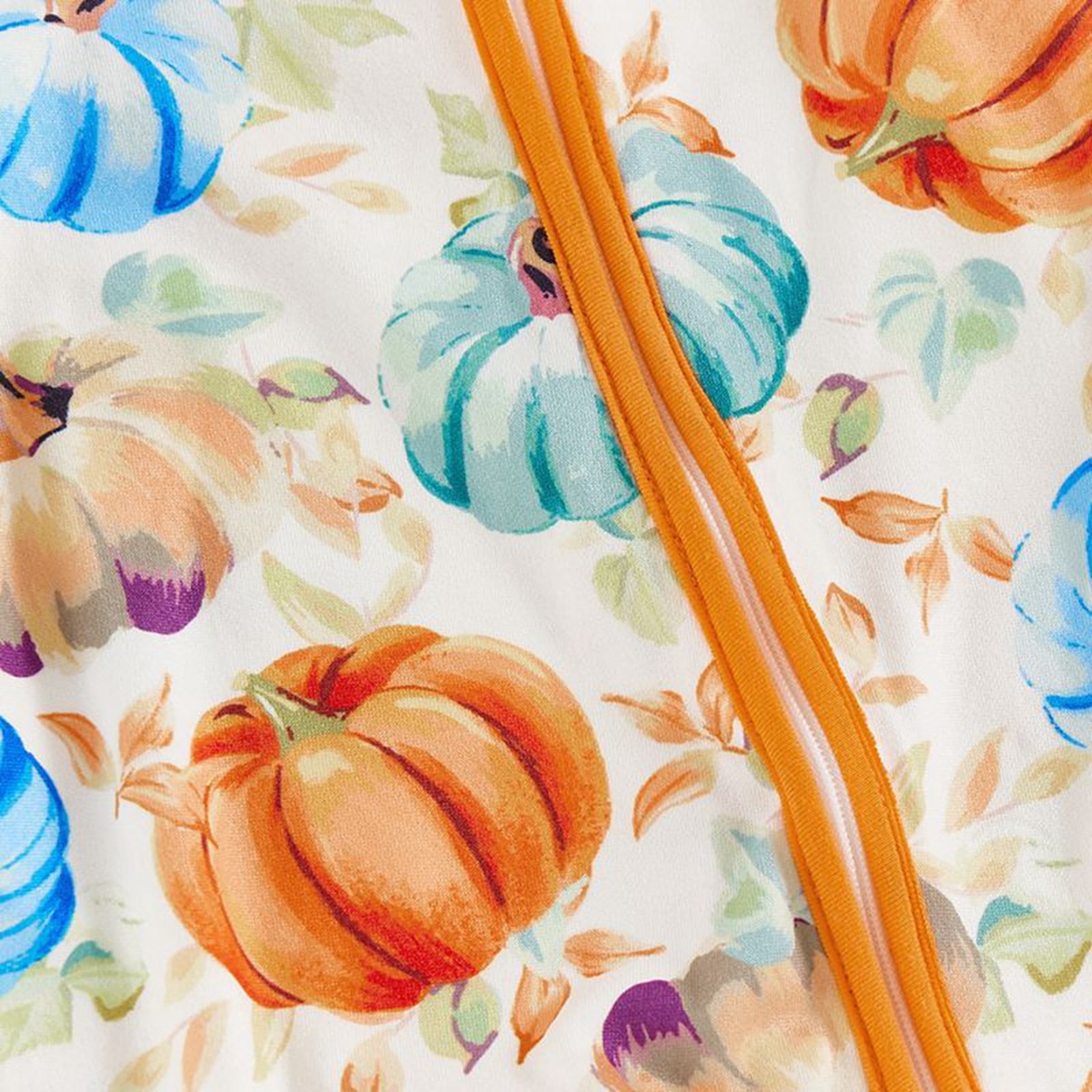 Bubble Romper Baby Girl Baby Halloween Fall Full Zip Jumpsuit Cartoon Pumpkin Print Long Sleeve One Piece Pajama Soft Comfort Baby Boy Bubble Romper Orange 0 Months-3 Months