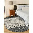 thumbnail image 4 of Unique Loom Tribal Trellis Collection Area Rug - Alami (4' 1" x 6' 1" Oval Black and White), 4 of 12
