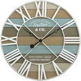 thumbnail image 3 of FirsTime & Co. Blue Maritime Planks Wall Clock, Farmhouse, Analog, 24 x 2 x 24 in, 3 of 7
