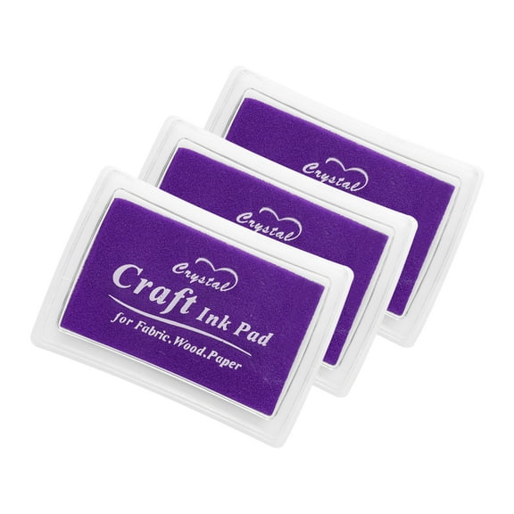 Uxcell 3pcs Finger Ink Pad for Rubber Stamps Craft, 15 x 24" Washable Pigment Ink Pad Stamps for Footprint Handprint Stamping Paper Wood Fabric Scrapbooking, Blue Purple