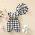 thumbnail image 3 of 9 Months Baby Girls Romper 12 Months Girls Bodysuit Infant Girls Sleeveless Summer Bodysuit Black and White Plaid Bodysuit, 3 of 9