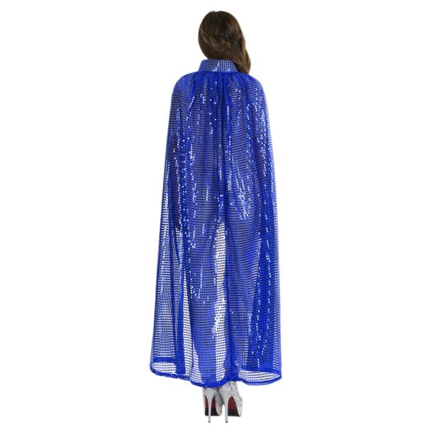 Capa con capucha y lentejuelas unisex - Accesorio de cosplay para adultos, tejido de poliéster, talla única, para carnaval, Halloween y fiestas