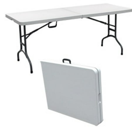 Palm Springs Deluxe 6 Foot Portable Plastic Banquet Table WHITE - Folds in (Best Liquor Store Palm Springs)
