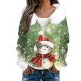 thumbnail image 6 of Women's Fashion Casual Sweater with Zipper Print, Plush Hooded Cardigan Jacket for Christmas Season and Cozy Wear,Light Green,S, 6 of 7