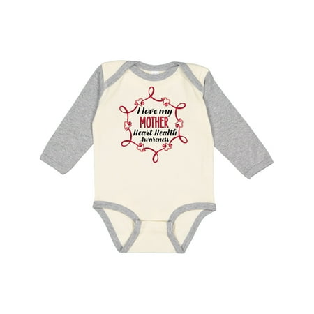 

Inktastic I Love My Mother Heart Health Awareness Gift Baby Boy or Baby Girl Long Sleeve Bodysuit
