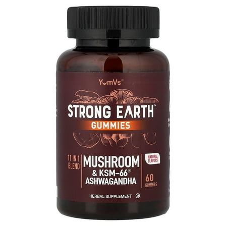 YumVs Strong Earth™ Gummies, Mushroom & KSM-66® Ashwagandha, 60 Gummies