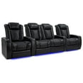 thumbnail image 1 of Valencia Tuscany XL Home Theater Seating | Premium Top Grain Italian Nappa 11000 Leather (Row of 4 Loveseat Center, Black), 1 of 5