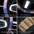thumbnail image 3 of Leopard Pattern American Flag Men'S And Women'S Steering Wheel Cover, Anti Slip Elastic Breathable Soft Rubber Car Steering Wheel Protective Cover, Universal 15 Inches, Suitable For Cars, Sedans Suv, 3 of 5