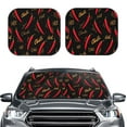 thumbnail image 2 of Balery 2 Piece Hot Chili Car Windshield Sun Shade|Foldable Front Windshield Shade for Car Front Window for Most Sedans SUV Truck-Small, 2 of 7