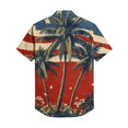 thumbnail image 4 of Hogleaql Men's 4th Of July Shirt 4th Of July American Flag Graphic Short Sleeve Patriotic Shirt Collared Button Trendy Beach Workout Shirts for Men Wine 4XL, 4 of 6
