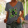 thumbnail image 2 of lcziwo Women's St. Patrick's Day Shirts Casual Cotton Comfy U Neck Lucky Clover Graphic Tee Tops 2025 Summer Short Sleeve Irish Shirt Dark Gray M, 2 of 5