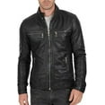 thumbnail image 2 of Men's Genuine Lambskin Leather Jacket Biker Soft Stylish Motorcycle Black Jacket A872, 2 of 4
