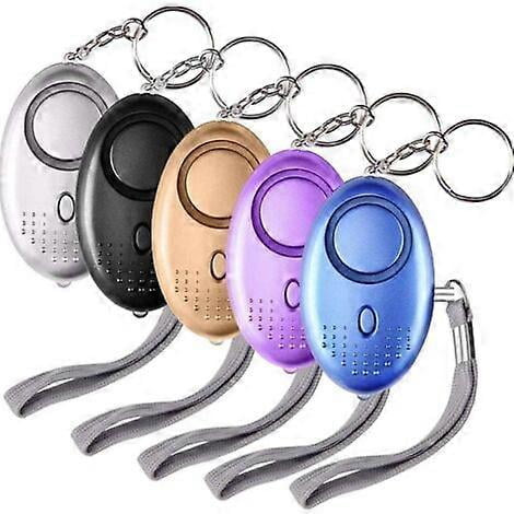 Alarma de personal, 5 puertas x 130Db, alarma de emergencia, alarma antiinvasión con linterna, con luz, adecuada para mujeres, niños, ancianos.