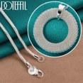 thumbnail image 2 of CJie-collar con colgantes de tejido circular para mujer, de Plata de Ley 925, cadena de 18-30 pulgadas, joyería para fiesta de compromiso y boda, 2 of 2