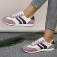 thumbnail image 5 of uvwlwu Platform Lace Up Casual Walking Shoes Fashion Comfortable Leather Upper Sneakers For Daily Wear Sole Lightweight Design Durable Construction All Day Footwear(Purple,6), 5 of 9