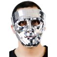thumbnail image 2 of Adults Reflective Mirror Evil Villain Robot Mask Costume Accessory, 2 of 2