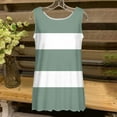thumbnail image 4 of Liquidation Staron Débardeurs pour Femmes Coupe Ample Sans Manches Fluides Blouses Rayées Printemps Été Tendance Col Rond Basique Décontracté Chemises Douces Débardeurs, 4 of 5