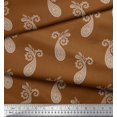 thumbnail image 3 of Soimoi Brown Velvet Fabric Floral & Paisley Print Fabric by Yard 58 Inch Wide, 3 of 3
