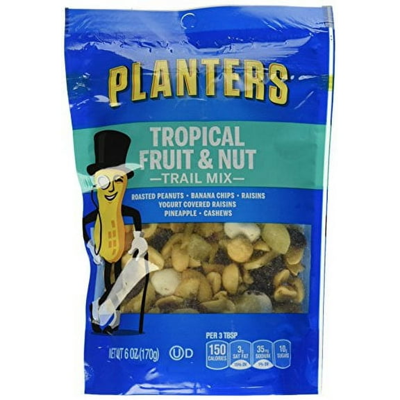 Planters Tropical Fruit & Nuts Trail Mix (6oz Bags, Pack of 6)
