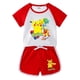 thumbnail image 4 of Camiseta de algodón de Pikachu para niñas y pantalones cortos, conjunto de 2 uds. De ropa de dibujos animados de Pokémon para niños, traje deportivo de la Patrulla Canina para verano, 4 of 5