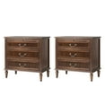 thumbnail image 2 of Farmhouse 3-Drawer End Table Set of 2 with Tray Storage and Charging Station, Ideal for Living Room with Sofa, Accent Chair, or Recliner, 2 of 7
