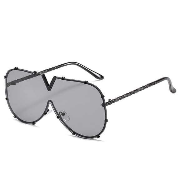 Fashion V-Shaped Sunglasses for Women, UV400 Protection, Strong PC Frame and Lens, One-Piece Lens Design, Multiple Colors